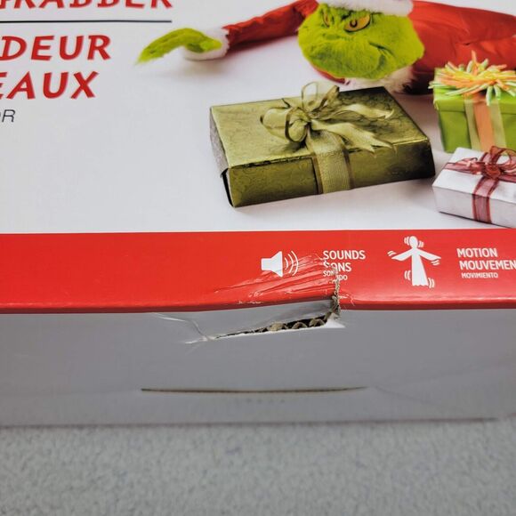 Grinch Santa Christmas Decoration Indoor 1.6ft Animatronic Present Grabber - Picture 6 of 7